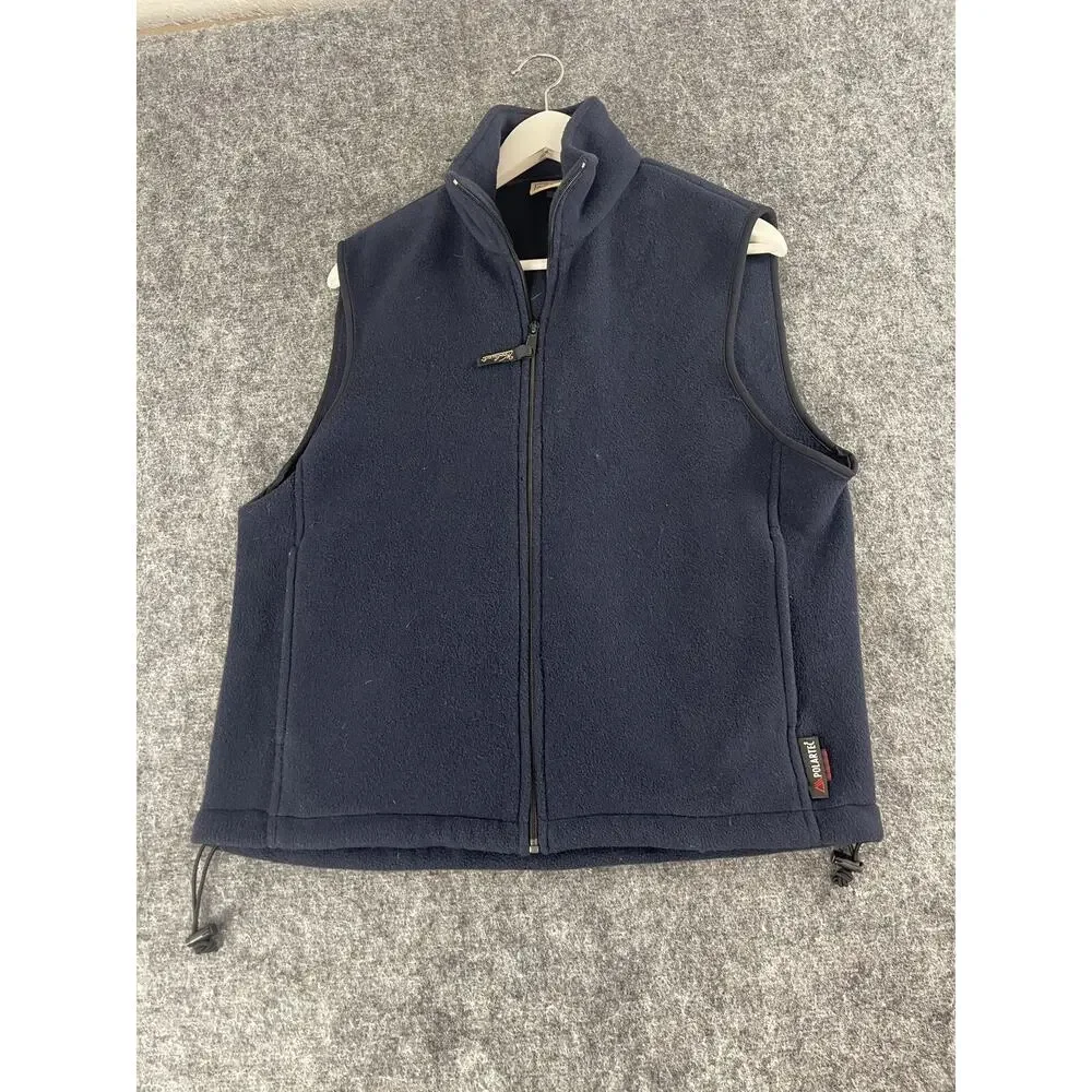 Woolrich Vest Mens Medium Blue Fleece Polartec Sleeveless Sweater Jacket N233